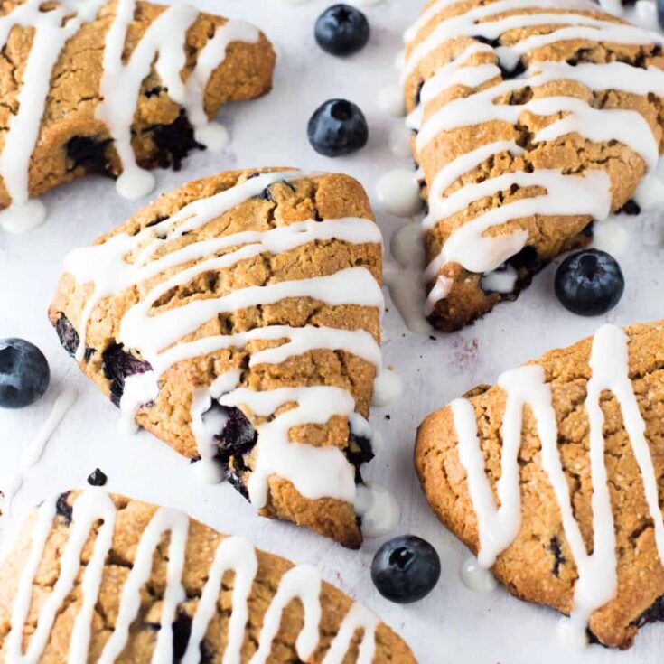 Blueberry oat flour scones