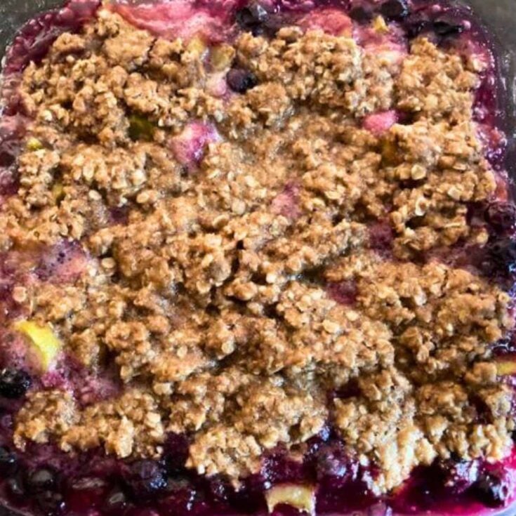 Blueberry rhubarb crisp