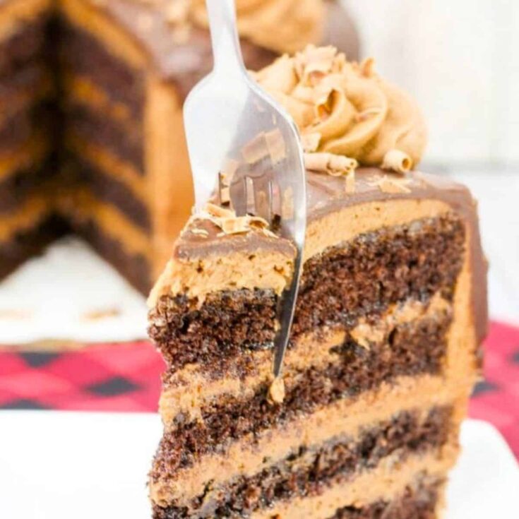 A slice of Death by chocolate cake