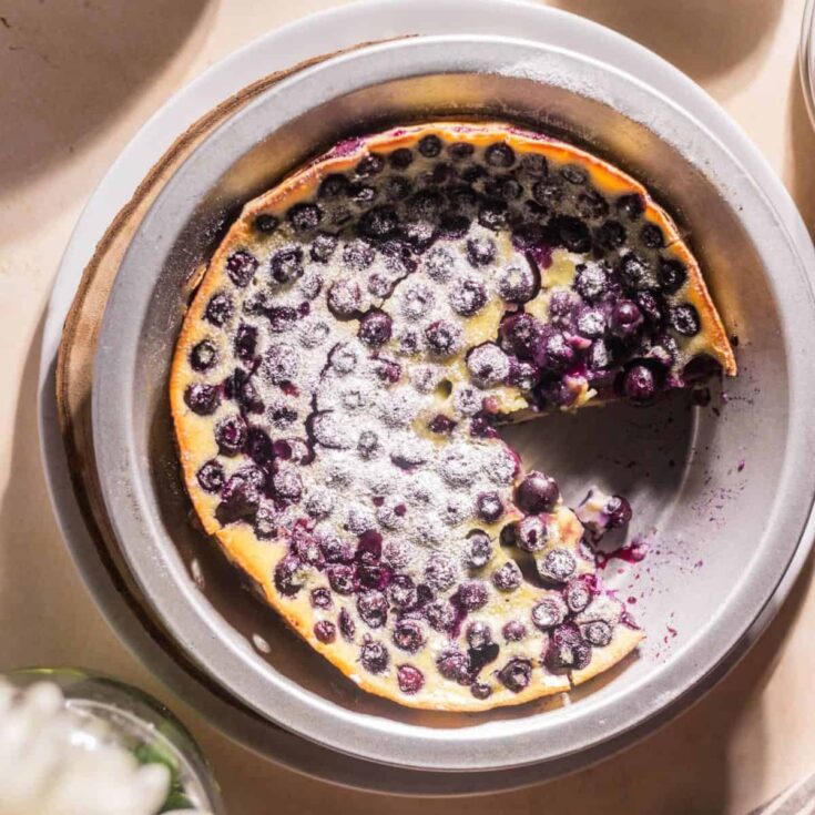 Homemade blueberry clafoutis