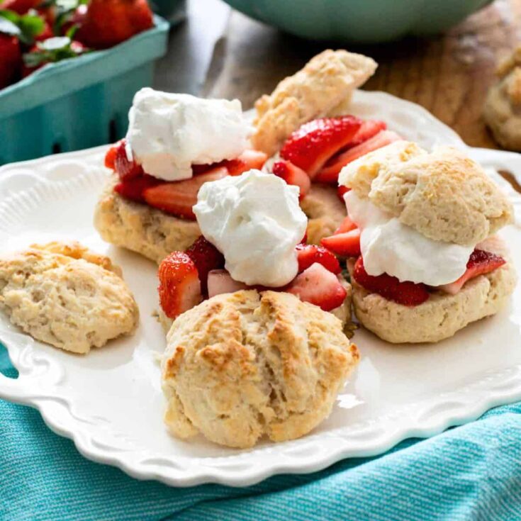 Homemade strawberry shortcake biscuits