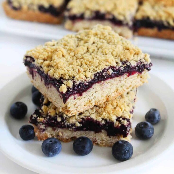 Gluten-free blueberry crumb bars dessert