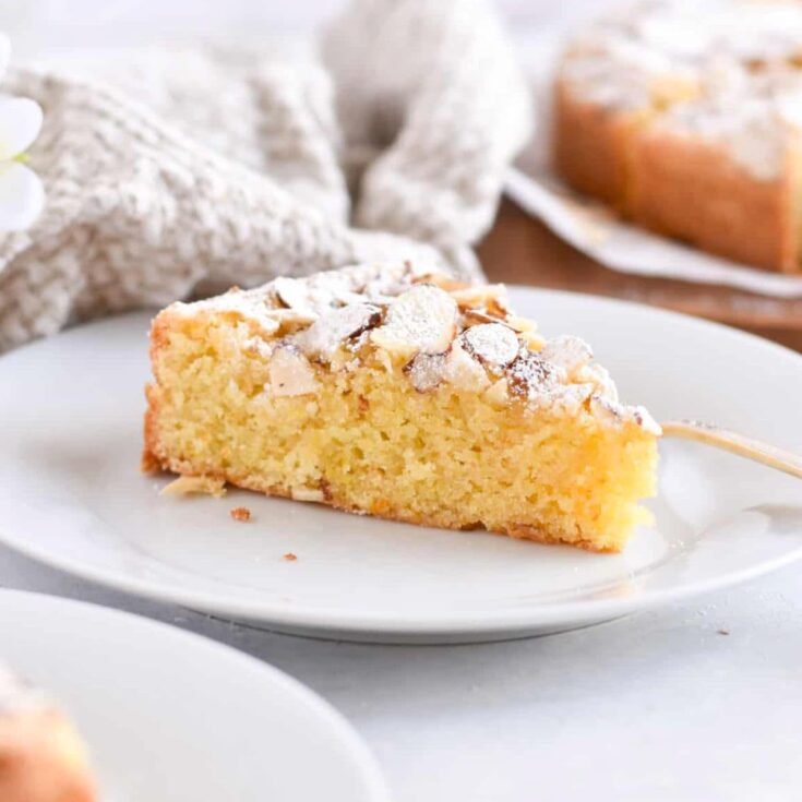 A slice of Italian almond cake