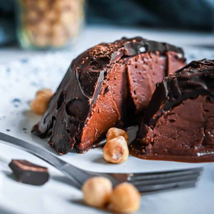 Italian chocolate hazelnut ice cream gourmet dessert