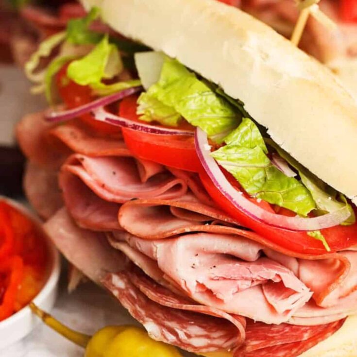 Italian sub picnic sandwich