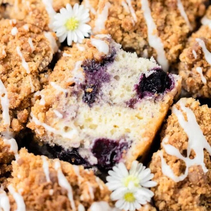 Lemon blueberry sour cream coffee cake