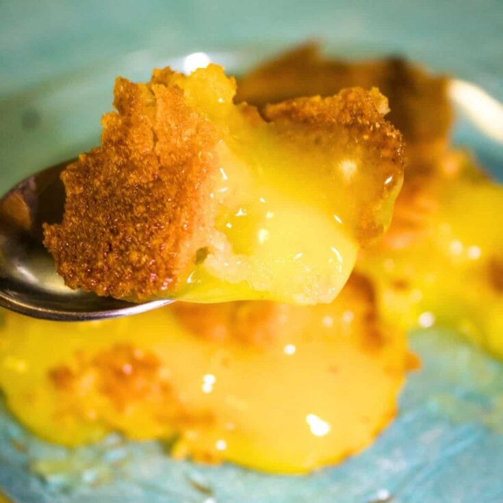 Lemon dump cake dessert
