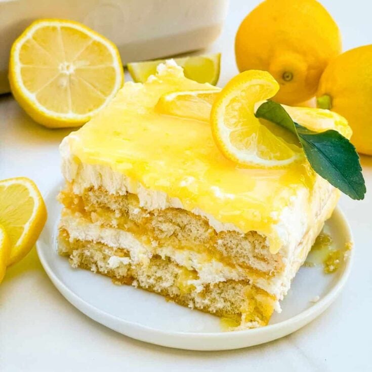 A slice of Limoncello tiramisu