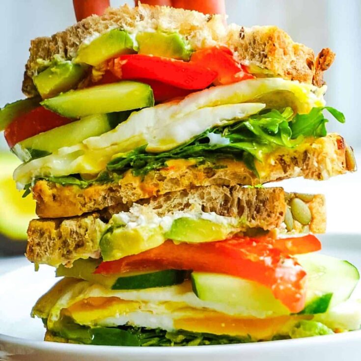 Mediterranean egg picnic sandwiches