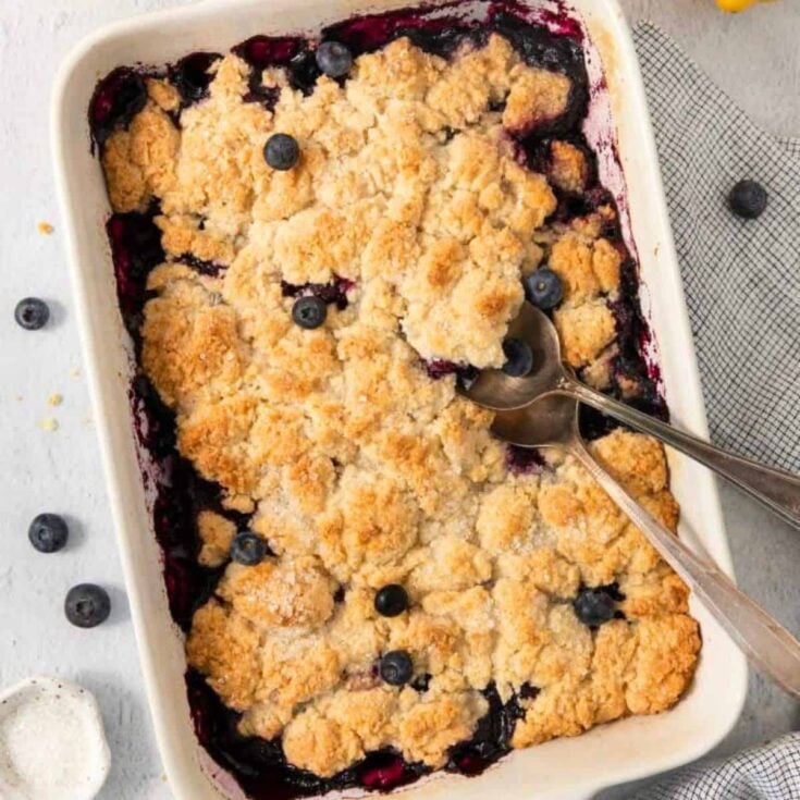 Old fashioned blueberry cobbler