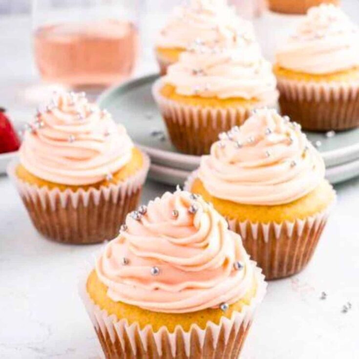 Pink rose cupcakes with rose buttercream