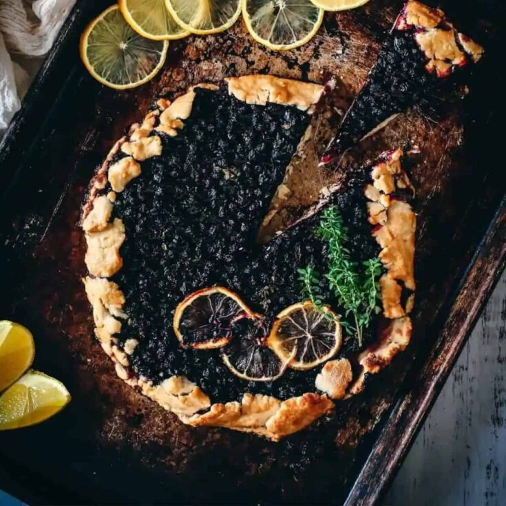 Rustic lemon blueberry galette