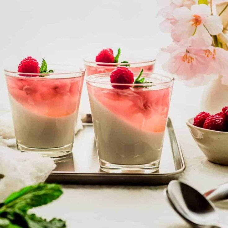 Sakura cherry blossom panna cotta jelly