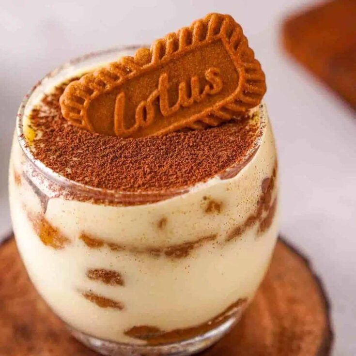 A cup of Speculoos tiramisu gourmet dessert