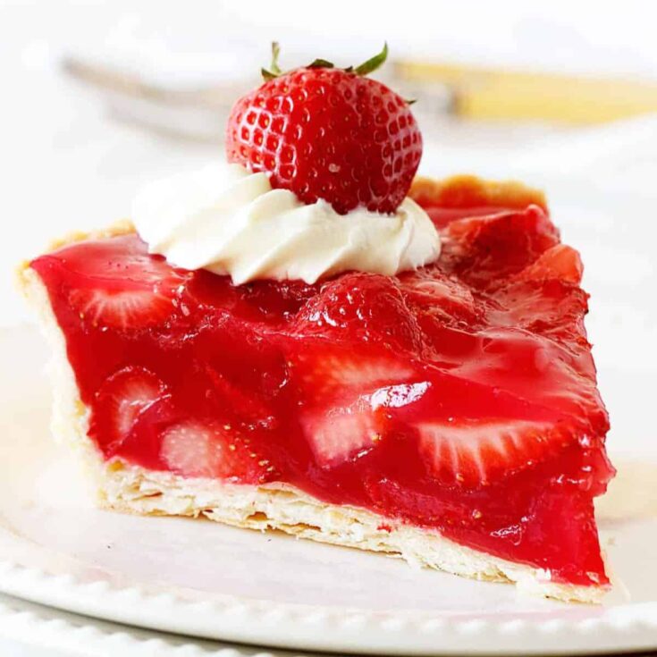 A slice of strawberry Jello pie