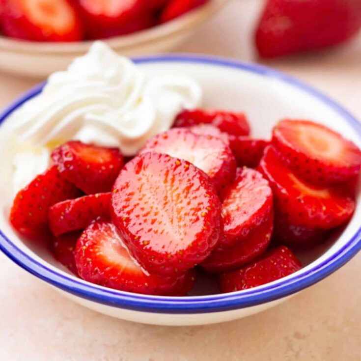 A bowl of strawberry balsamic delight