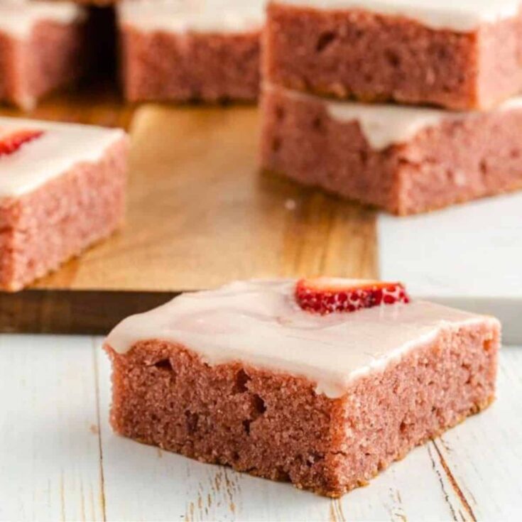 Strawberry brownies from scratch