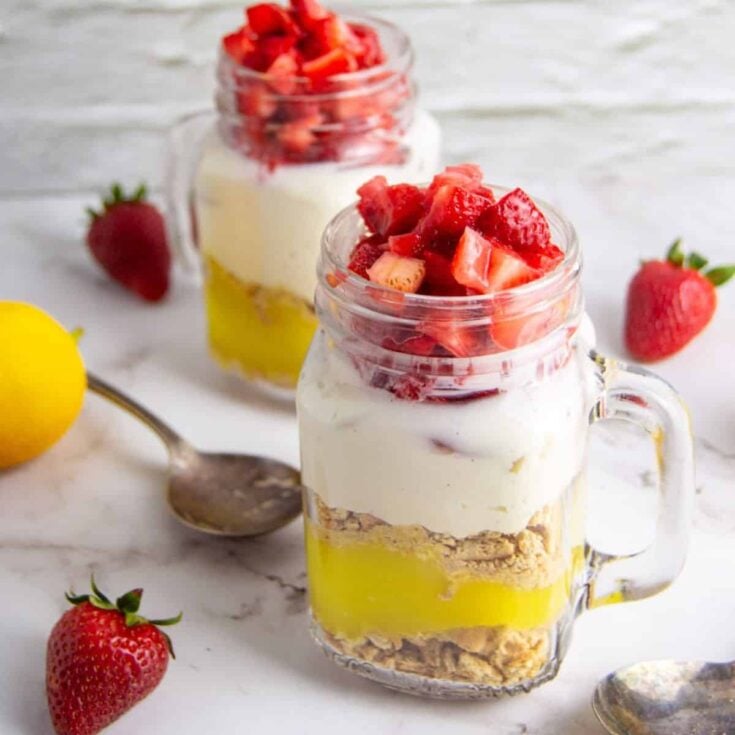 Strawberry cheesecake lemon curd parfait
