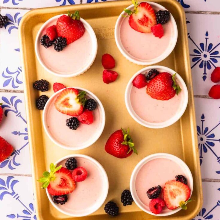 Strawberry panna cotta made after reading these fancy dessert recipes