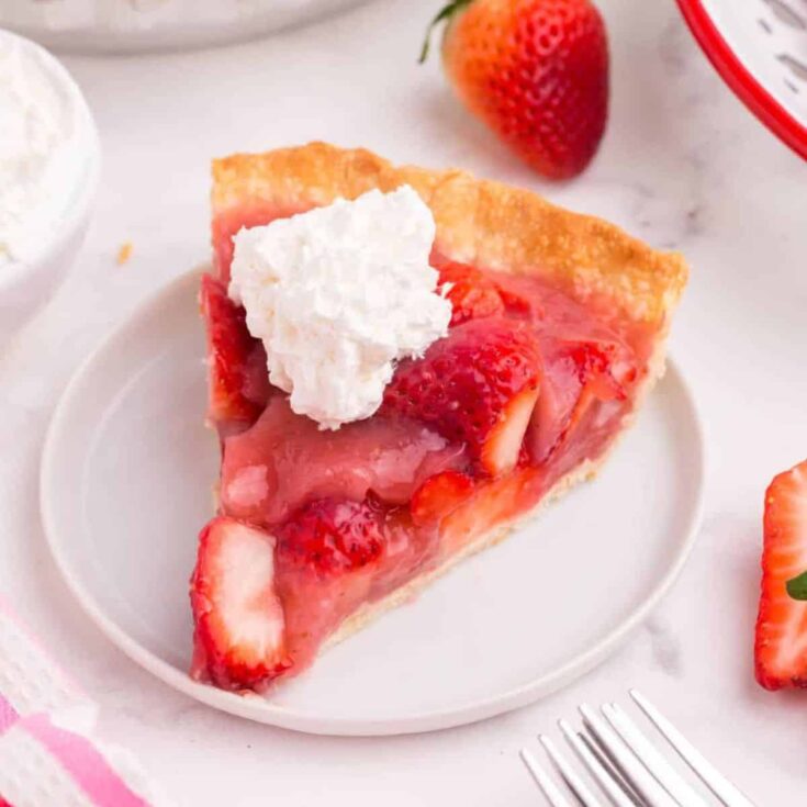 A slice of strawberry pie