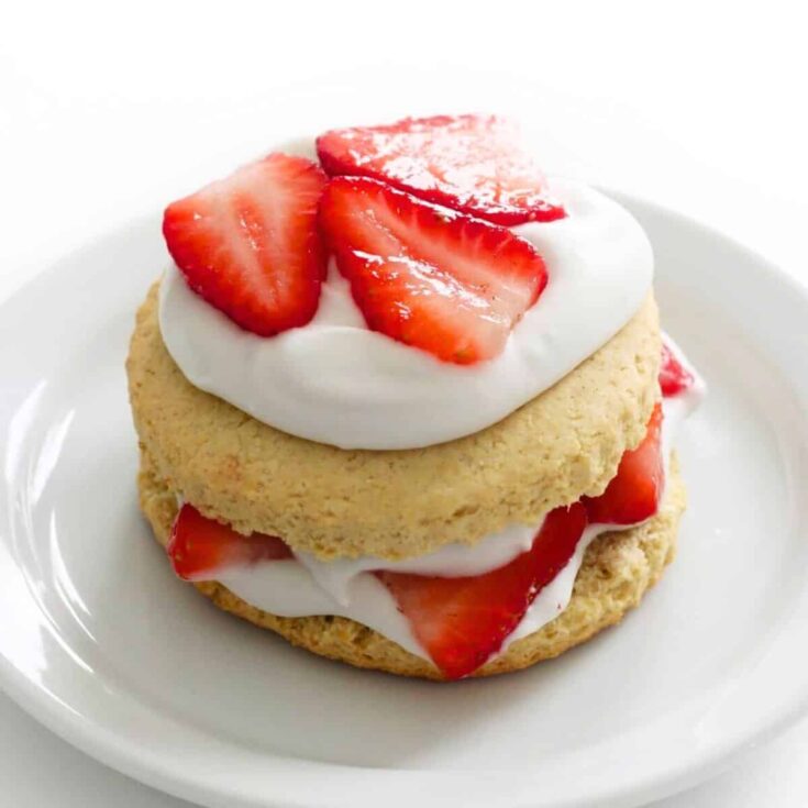 Strawberry shortcake on a plate