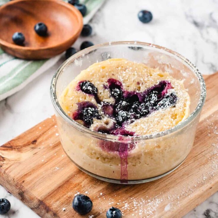 Blueberry mug cake