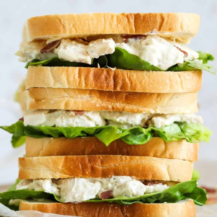 Chicken mayo picnic sandwiches