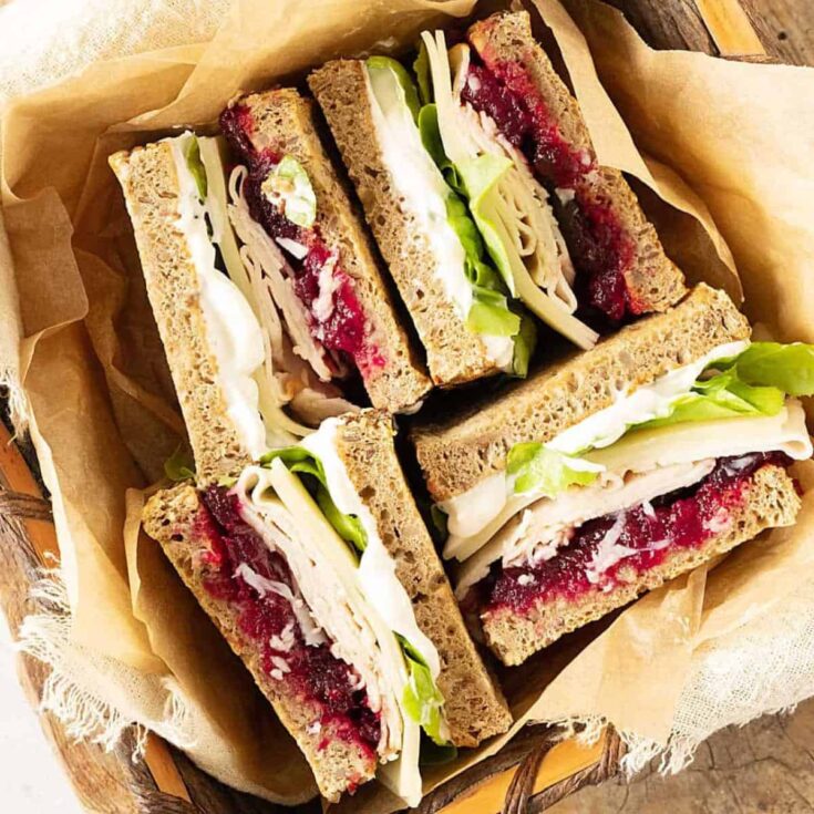Turkey cranberry picnic sandwiches