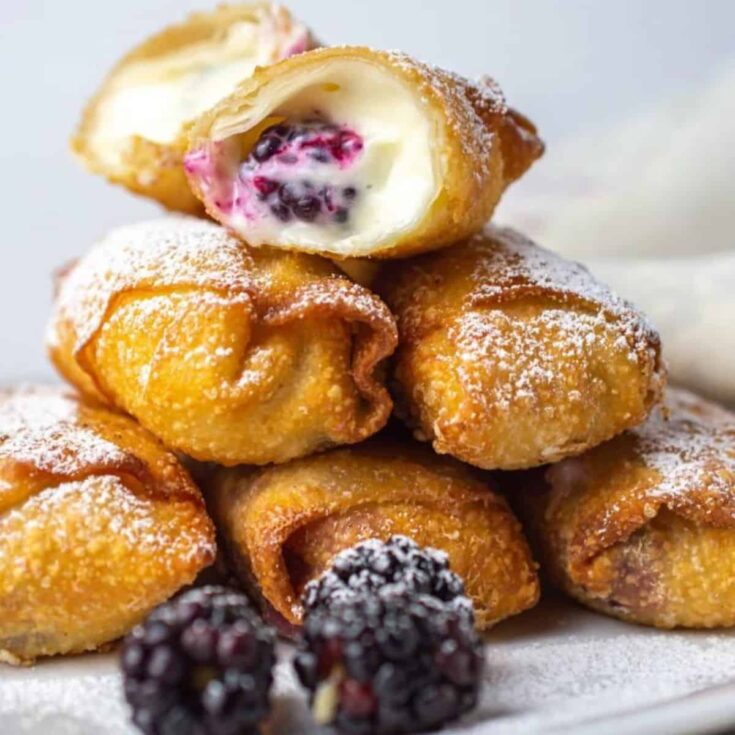 Blackberry cheesecake egg rolls