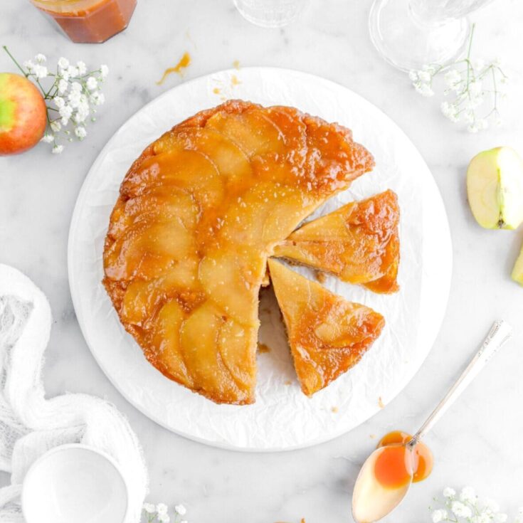 Caramel apple upside down cake
