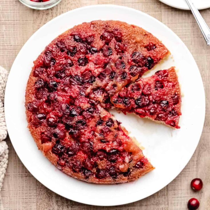 Cranberry upside-down cake