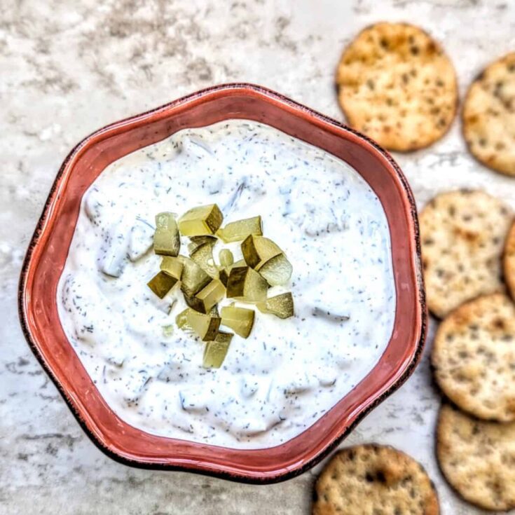 Dill pickle dip pool party snacks