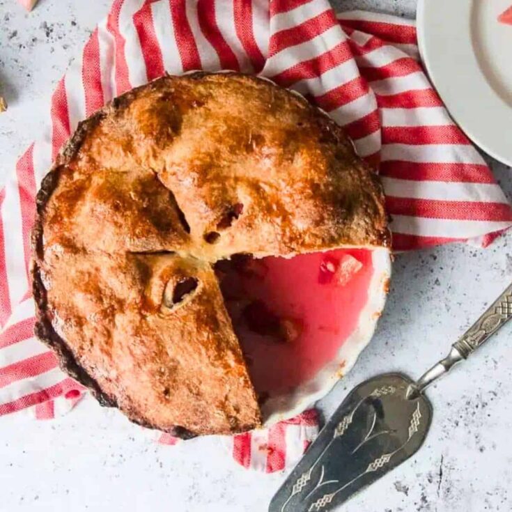 Irish country rhubarb pie dessert