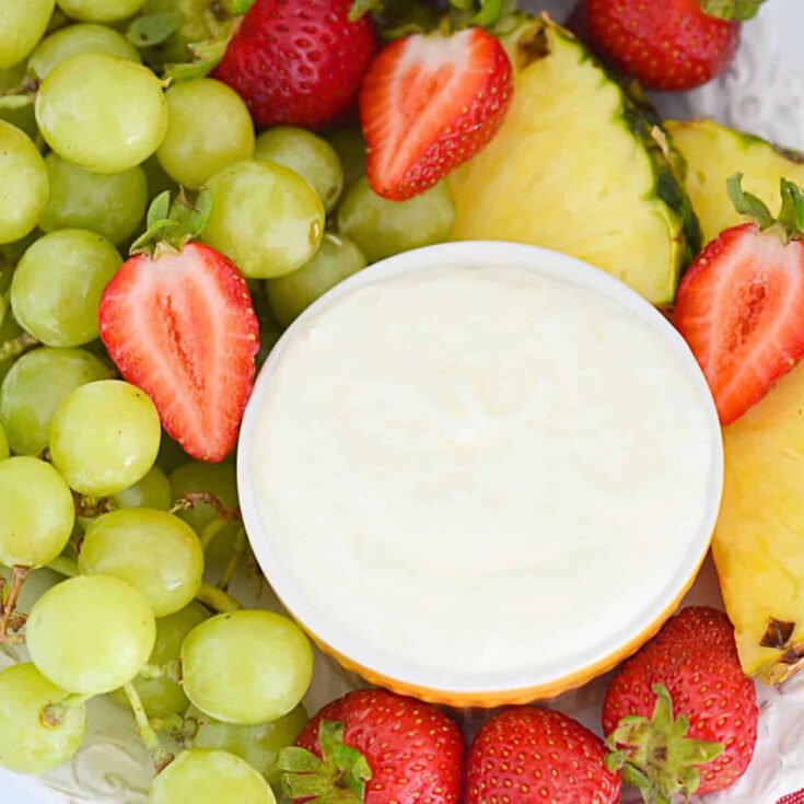 Marshmallow fruit dip with cream cheese