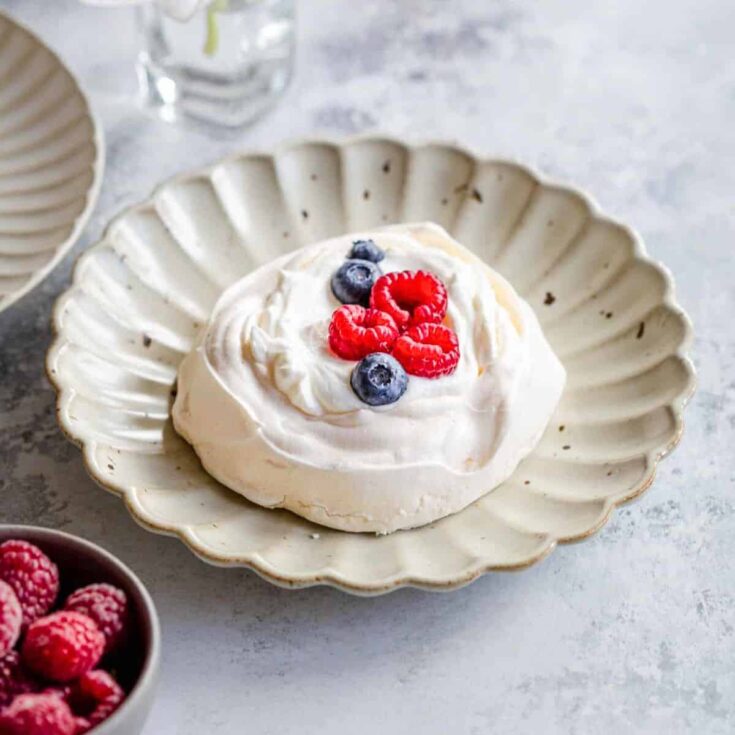 A plate of mini pavlova