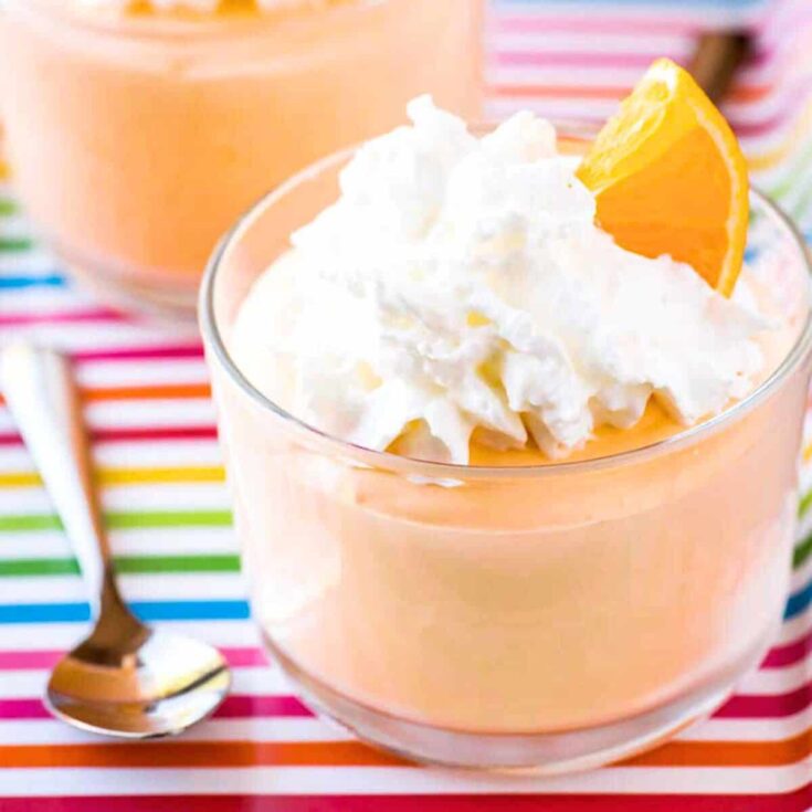 Orange creamsicle mousse in a cup
