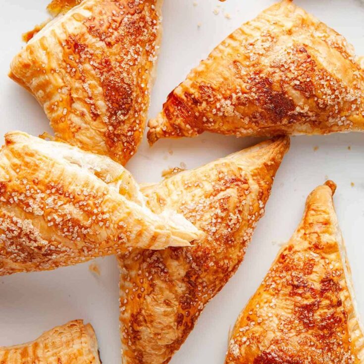 Peach turnovers with puff pastry