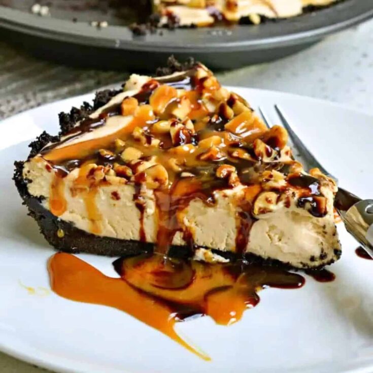 A slice of peanut butter pie