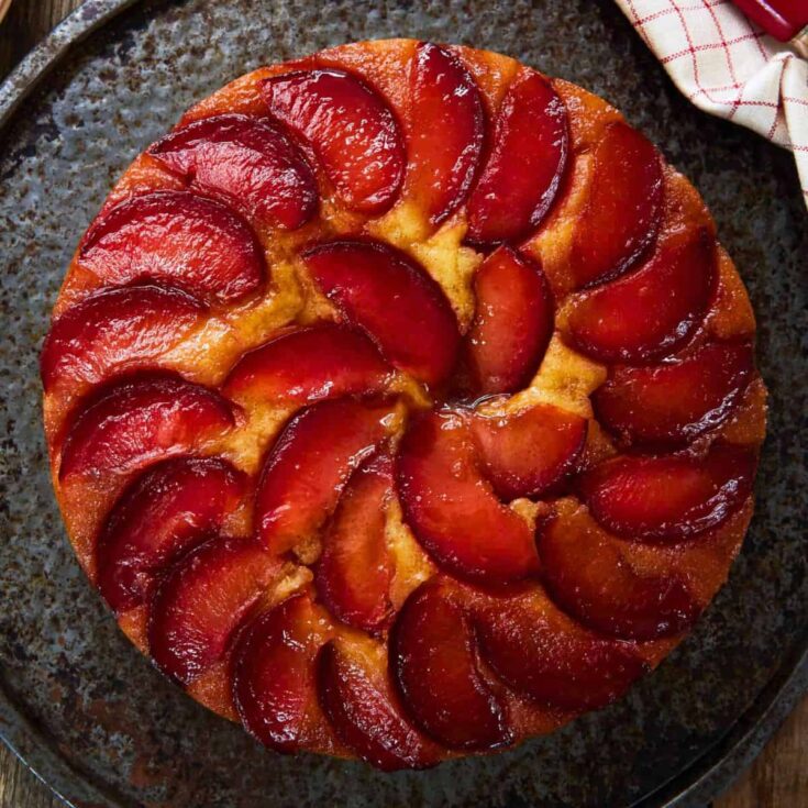Plum upside down cake