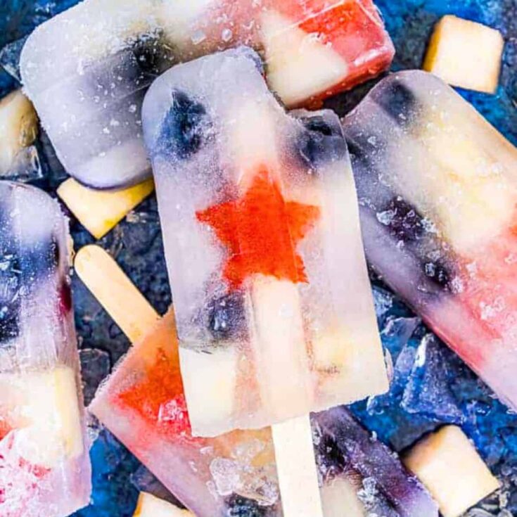 Red, white, and blue popsicles