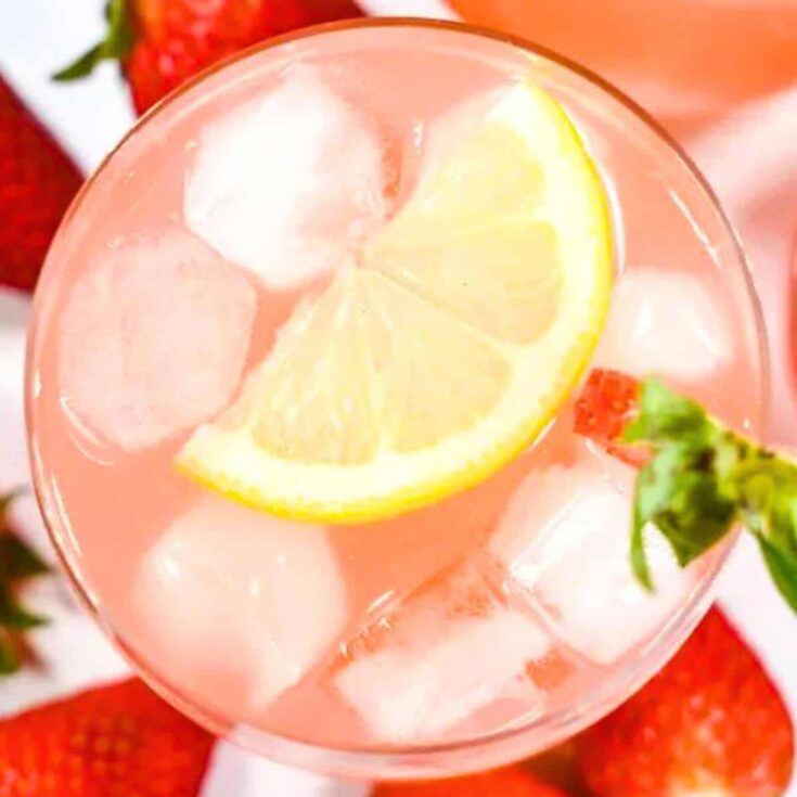Rhubarb and strawberry lemonade