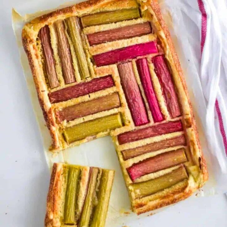 Rhubarb frangipane tart dessert