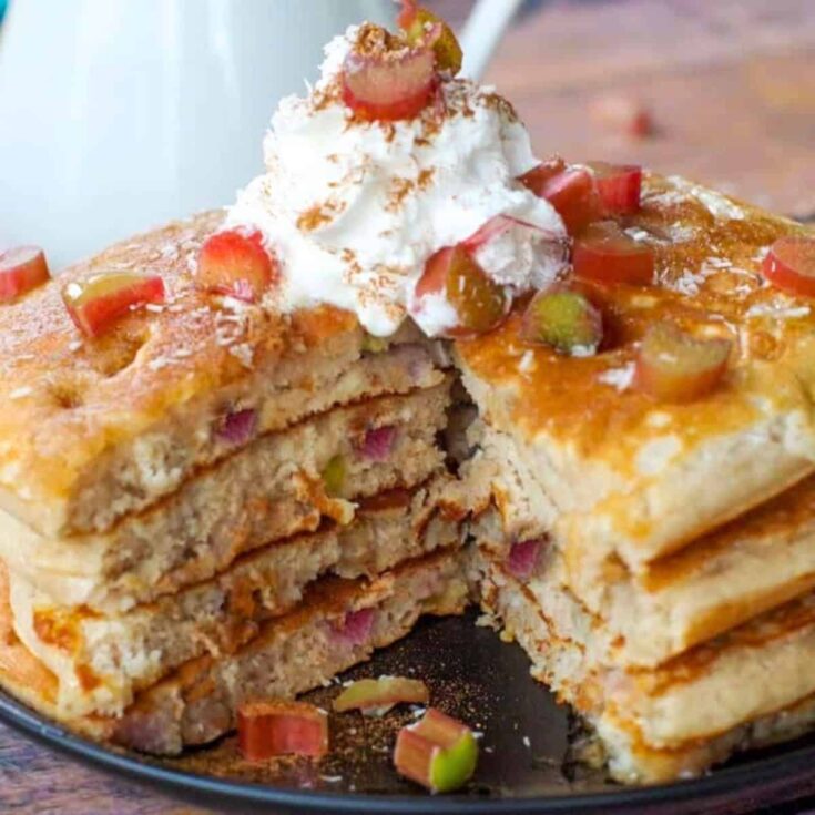 Rhubarb pancakes made after reading these rhubarb recipes