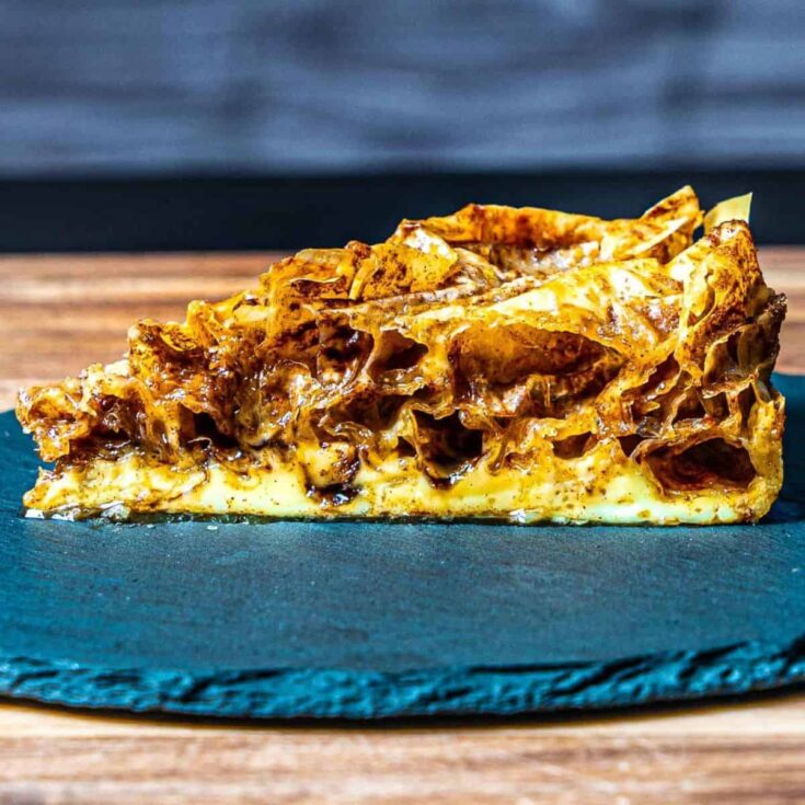 A slice of ruffled milk pie