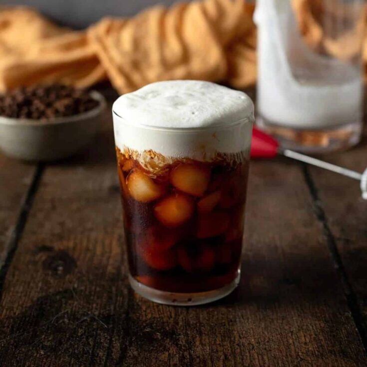 Salted caramel cream cold brew iced coffee