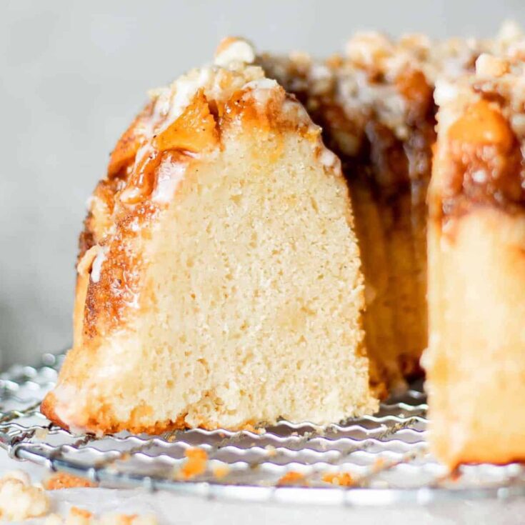 Southern peach cobbler pound cake with cream cheese