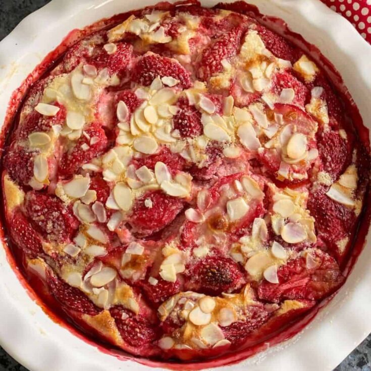 Strawberry clafoutis fancy dessert