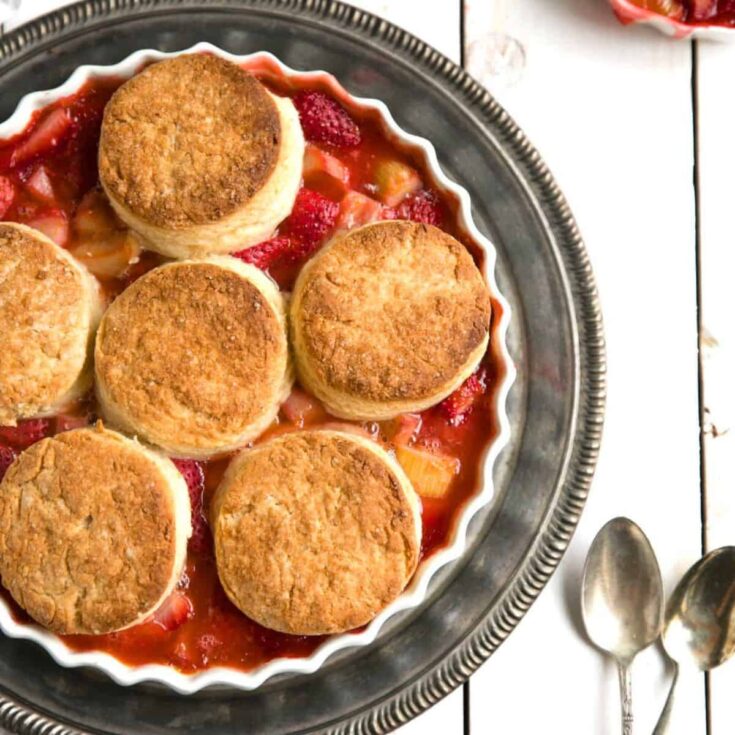 Strawberry rhubarb cobbler