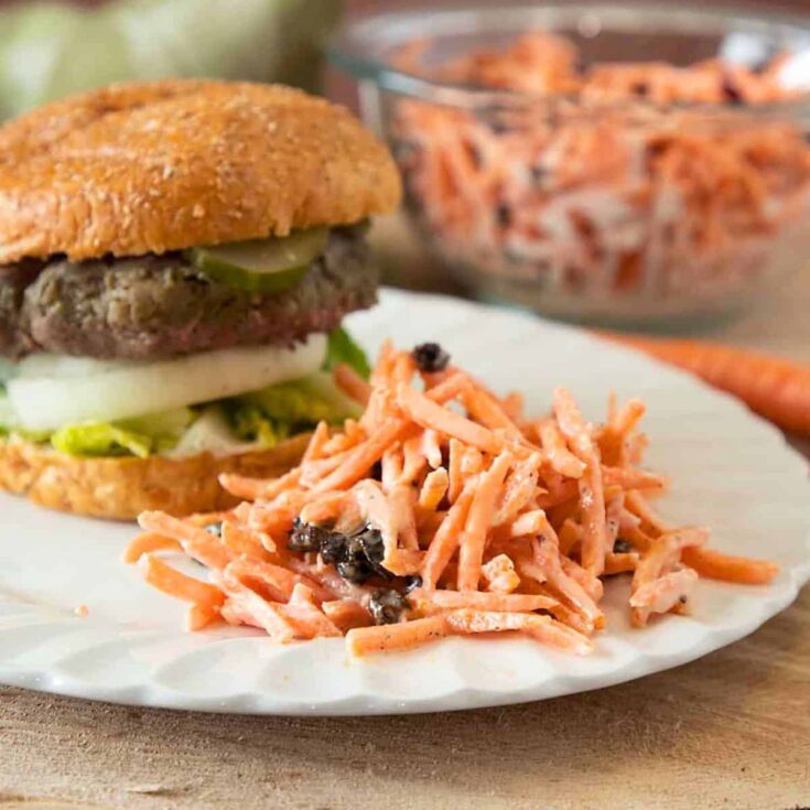 Classic carrot raisin salad for parties