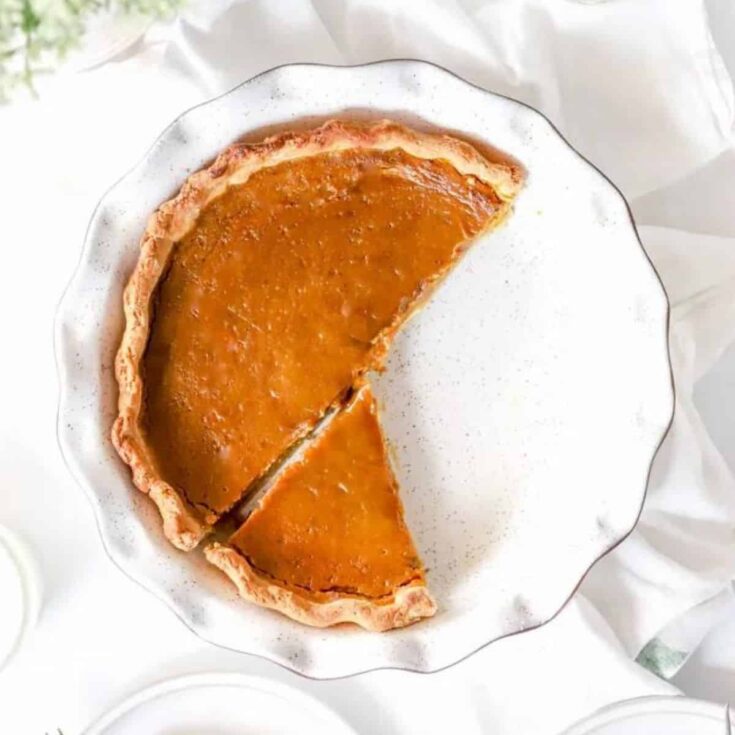 Classic homemade pumpkin pie dessert